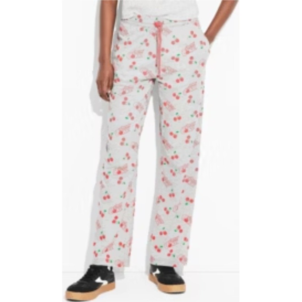 Coca-Cola Cherry Coke Print Lounge Pants Drawstring Waist Comfy Size S NWT